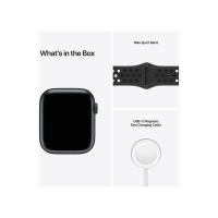 Apple Watch Nike S7 Cellular (45mm) éjfekete alumínium tok, fekete szilikon Nike sportszíjas okosóra