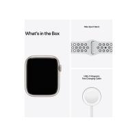 Apple Watch Nike S7 Cellular (45mm) krém alumínium tok, platina/fekete szilikon Nike sportszíjas oko