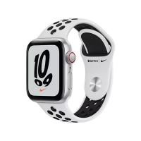 Apple Watch Nike SE (v2) Cellular (40mm) ezüst alumínium tok, platina/fekete szilikon Nike sportszíj