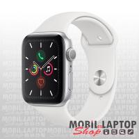 Apple Watch S5 44mm ezüst alumíniumtok, fehér sportszíjjal (MWVD2FD/A)