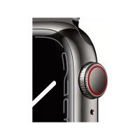 Apple Watch S7 Cellular (41mm) grafit rozsdamentes acél tok, grafit fém milánói szíjas okosóra