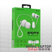 Borofone BE32 Easygoing univerzális fehér bluetooth 5.0 SPORT headset mikrofonnal