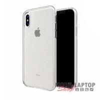 Kemény hátlap Apple iPhone X. / XS. ( 5,8" ) Skech Matrix átlátszó-ezüst csillámos ütésálló