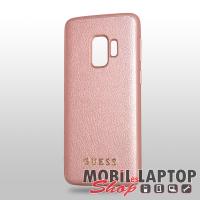 Kemény hátlap Samsung G960 Galaxy S9 ( 5,8" ) rózsaarany bőr GUESS (GUHCS9IGLRG)