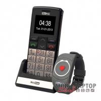 Maxcom MM715BB idősgondozó mobiltelefon SOS karpereccel ezüst FÜGGETLEN