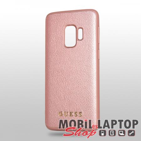 Kemény hátlap Samsung G960 Galaxy S9 ( 5,8" ) rózsaarany bőr GUESS (GUHCS9IGLRG)